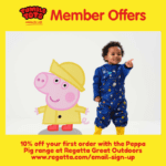 10% off your first order with the Peppa Pig range at Regatta Great Outdoors